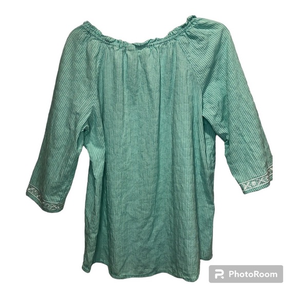 Westbound Women's Peasant 3/4 Sleeve Embroidered Top-Size Large - Picture 2 of 5